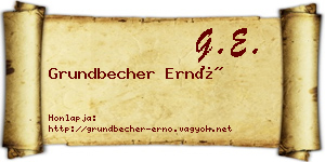 Grundbecher Ernő névjegykártya